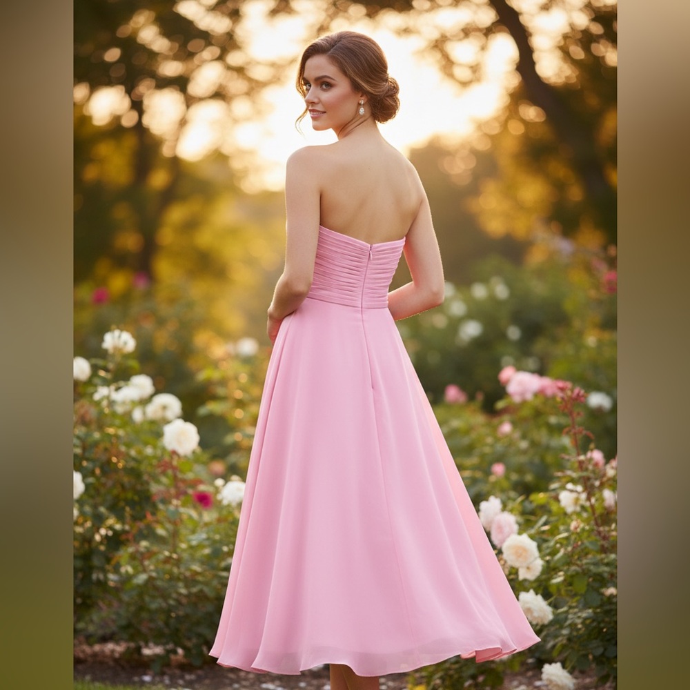 Bridesmaid or Prom Dress Pink Handmade in Vietnam size Medium Bin 0 - Picture 3 of 12